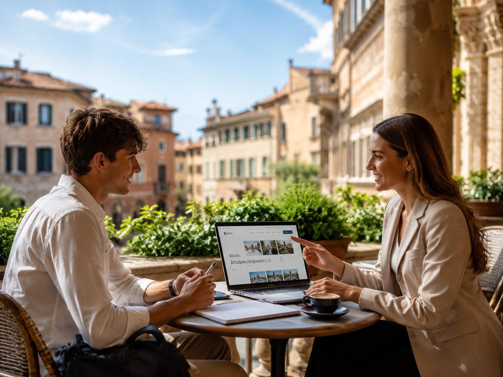 An ILM advisor going through documents with a student